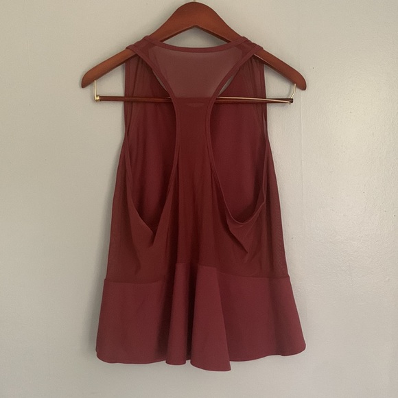 EUC Athleta Aura Racerback Peplum Soft Rose Athleisure from Workout to Work Tank - Picture 6 of 9